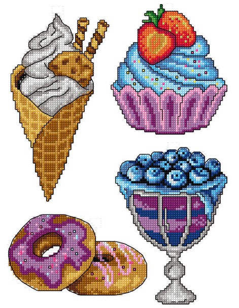 click here to view larger image of Sweets (counted cross stitch kit)