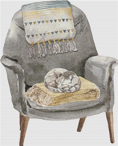 click here to view larger image of Cat Sleeping on a Chair (chart)