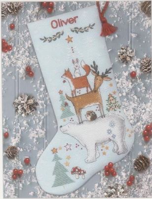 click here to view larger image of Woodland Stack Stocking (counted cross stitch kit)