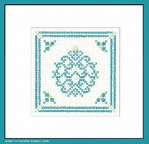 click here to view larger image of Filigree Bauble Cards - Teal (counted cross stitch kit)