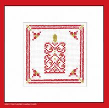 click here to view larger image of Filigree Candle Cards - Red (counted cross stitch kit)