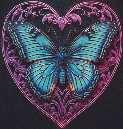 click here to view larger image of Neon Butterfly Heart (chart)