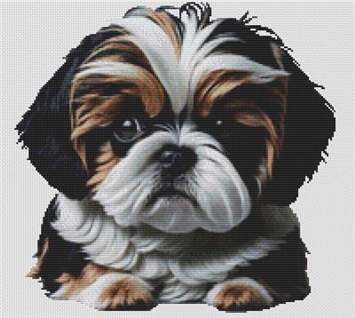 click here to view larger image of Black Gold and White Shih Tzu (chart)