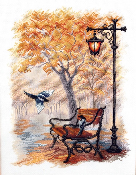 click here to view larger image of In the Autumn Park (counted cross stitch kit)