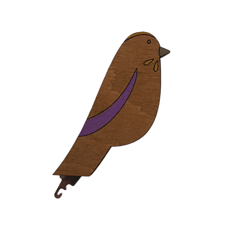 click here to view larger image of Wooden Needle Threader - Bird/Purple (accessory)
