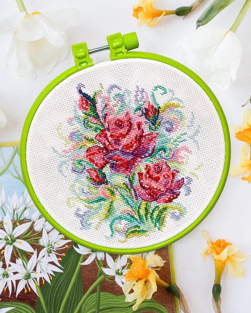 click here to view larger image of Spring Roses (counted cross stitch kit)