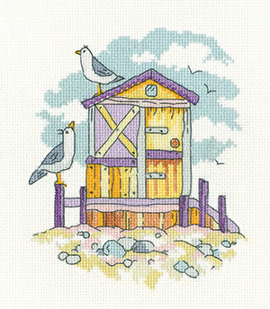 click here to view larger image of Yellow Beach Hut (counted cross stitch kit)