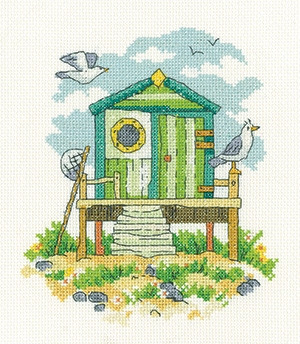 click here to view larger image of Green Beach Hut (counted cross stitch kit)