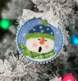 click here to view larger image of Caroling Snowman  (Punchneedle)