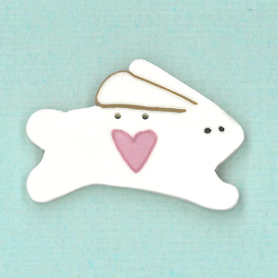 click here to view larger image of Button - Large White Rabbit (buttons)