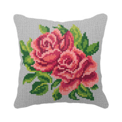 click here to view larger image of Cushion Kit/Roses - SA99092 (needlepoint kit)