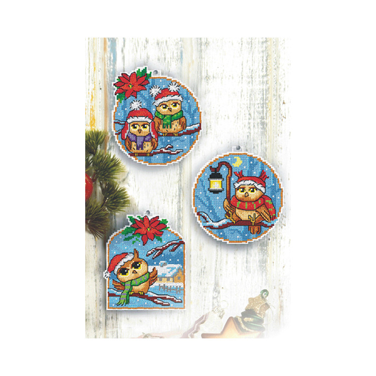 click here to view larger image of Winter Owls (counted cross stitch kit)
