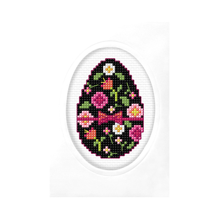 click here to view larger image of Card - Easter Egg/Flowers (counted cross stitch kit)