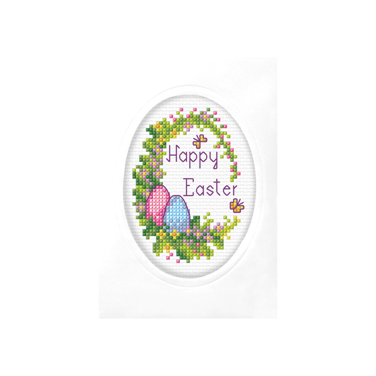 click here to view larger image of Card - Easter Egg/Happy Easter (counted cross stitch kit)