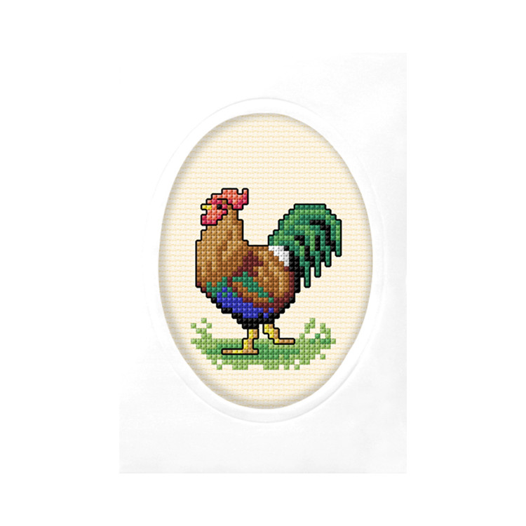 click here to view larger image of Card - Easter Egg/Rooster (counted cross stitch kit)