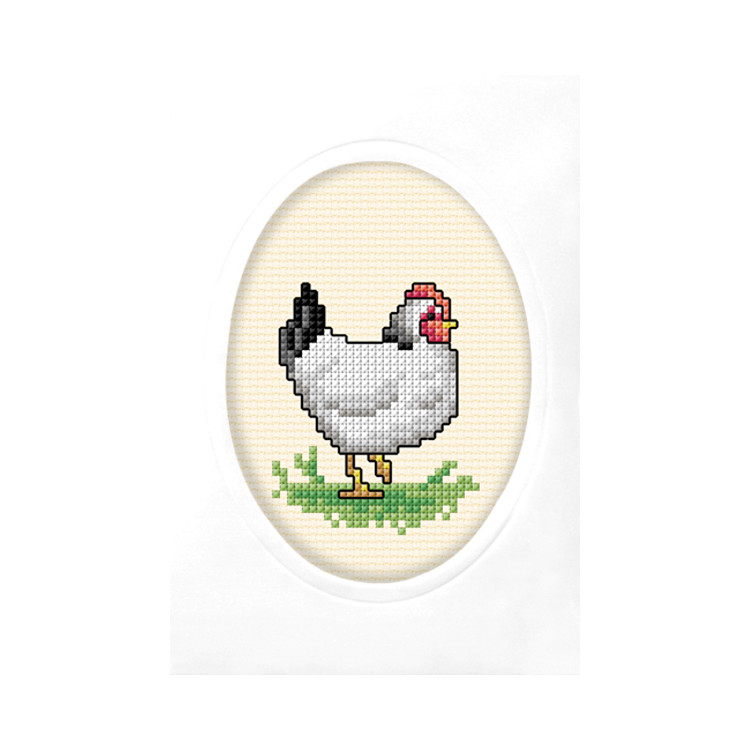 click here to view larger image of Card - Easter Egg/Hen (counted cross stitch kit)