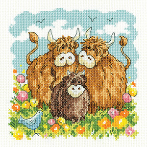 click here to view larger image of Highland Cows (counted cross stitch kit)