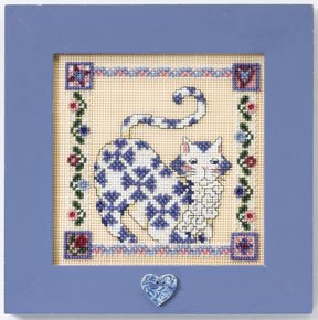 click here to view larger image of Sapphire - Quilted Cats by Jim Shore (2008) (counted cross stitch kit)