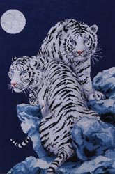 click here to view larger image of Moonlit Tigers (counted cross stitch kit)