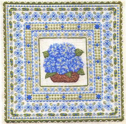 click here to view larger image of Blue Hydrangea (counted canvas chart)