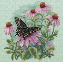 click here to view larger image of Butterfly & Daisies   (counted cross stitch kit)