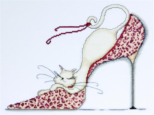click here to view larger image of Leopard Shoe (counted cross stitch kit)