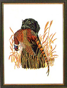 click here to view larger image of Black Lab With Pheasant (counted cross stitch kit)