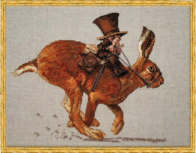 click here to view larger image of Hare and Postman /Le Lievre et le Postier  - KIT (counted cross stitch kit)