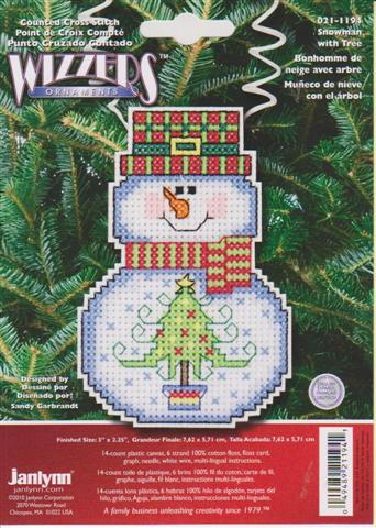 click here to view larger image of Snowman With Tree (counted cross stitch kit)