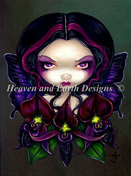 click here to view larger image of Black Orchid Fairy - Quick Stitch (chart)