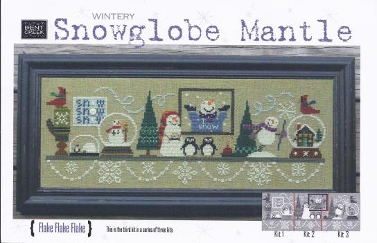 click here to view larger image of Snowglobe Mantle - Flake Flake Flake (counted cross stitch kit)