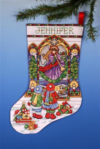 click here to view larger image of Stained Glass Stocking (counted cross stitch kit)