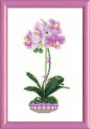 click here to view larger image of Lilac Orchid (counted cross stitch kit)