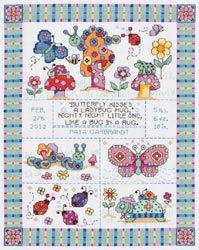 click here to view larger image of Bug In A Rug Birth Announcement (counted cross stitch kit)