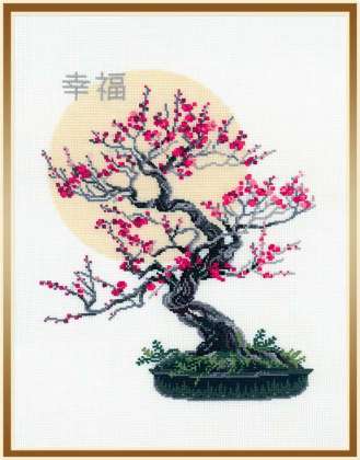 click here to view larger image of Bonsai Sakura Wish of Well Being (counted cross stitch kit)