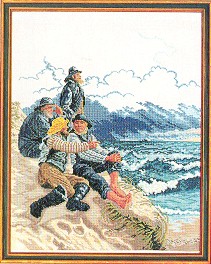 click here to view larger image of Fishermen (counted cross stitch kit)