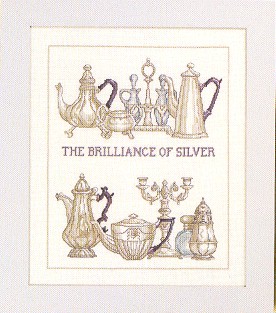 click here to view larger image of Brilliant Silver Dinnerware (counted cross stitch kit)