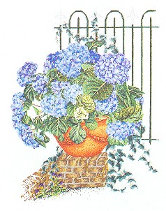 click here to view larger image of Blue Hydrangea Flowers (counted cross stitch kit)