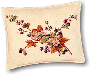 click here to view larger image of Blackberries Pillow (counted cross stitch kit)