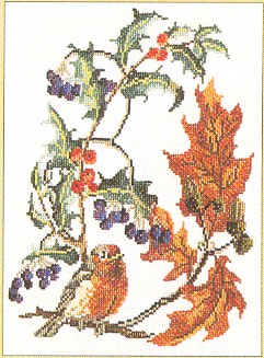 click here to view larger image of Bird With Branch-robin (counted cross stitch kit)