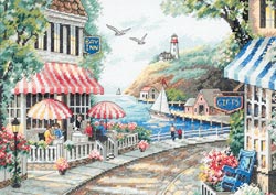 click here to view larger image of Cafe By The Sea (counted cross stitch kit)