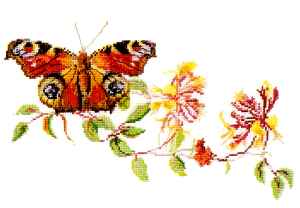 click here to view larger image of Butterfly on Floral Branch (counted cross stitch kit)