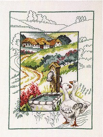 click here to view larger image of Geese At Pump (counted cross stitch kit)