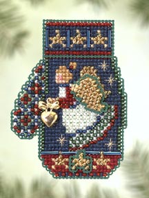 click here to view larger image of Angel Heart (2005) - Mitten Ornament (counted cross stitch kit)
