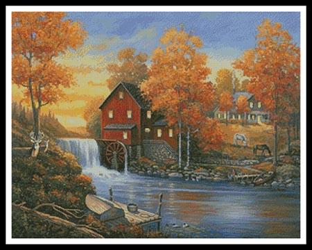 click here to view larger image of Autumn Sunset At The Old Mill  (John Zaccheo) (chart)