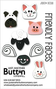 click here to view larger image of Friendly Faces  - Button Card (buttons)