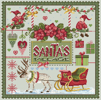 click here to view larger image of Santa's Village KIT - Aida (counted cross stitch kit)