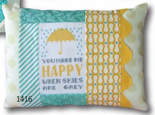 click here to view larger image of You Make Me Happy - Pillow Kit (counted cross stitch kit)