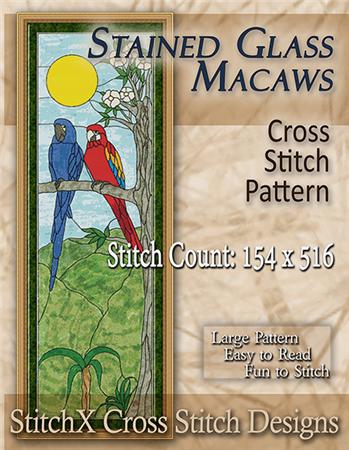 click here to view larger image of Stained Glass Macaws (chart)