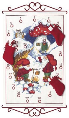 click here to view larger image of Advent Calendar - Elf & Tea (counted cross stitch kit)